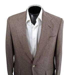 Austin Reed Tweed Sport Coat 42R Brown Classic Pub Crawlers Micro-Check‎ Blazer